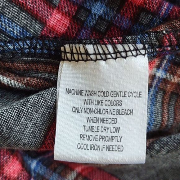 New York Laundry Lightweight Open Drape Front Long Plaid‎ Long Sleeve Top Sz XL - Picture 13 of 14